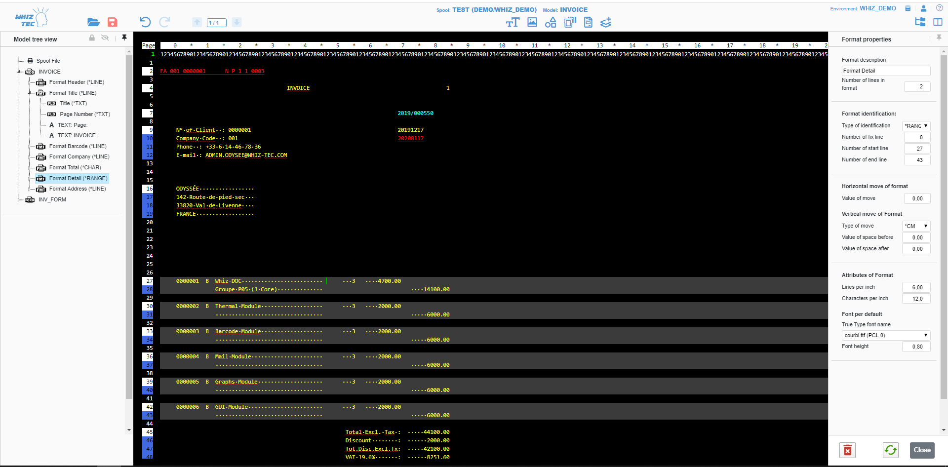 Whiz-DESK — vue combinée spool source et document